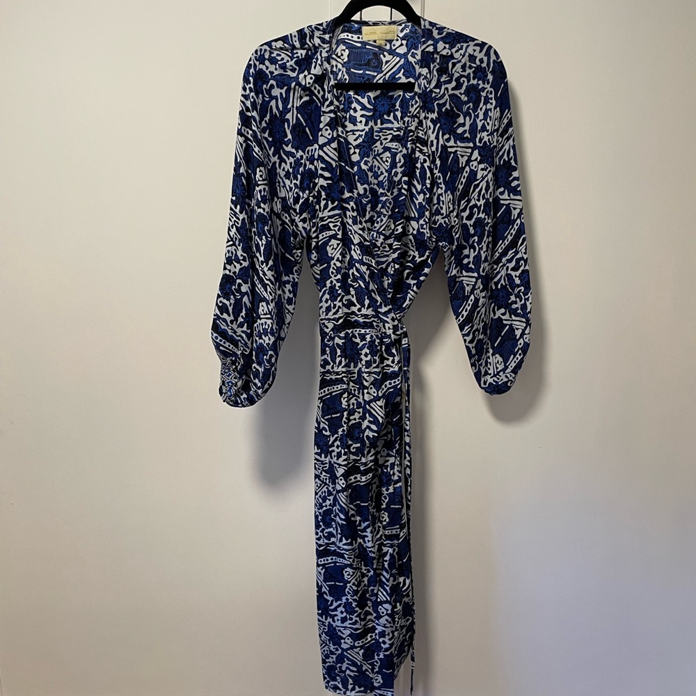 Silk patterned wrap dress